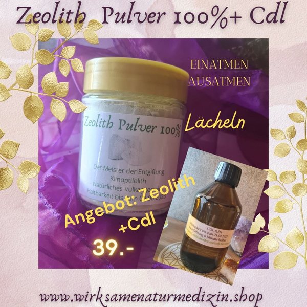 Zeolith Pulver 100% 500 g + CDL 250 ml